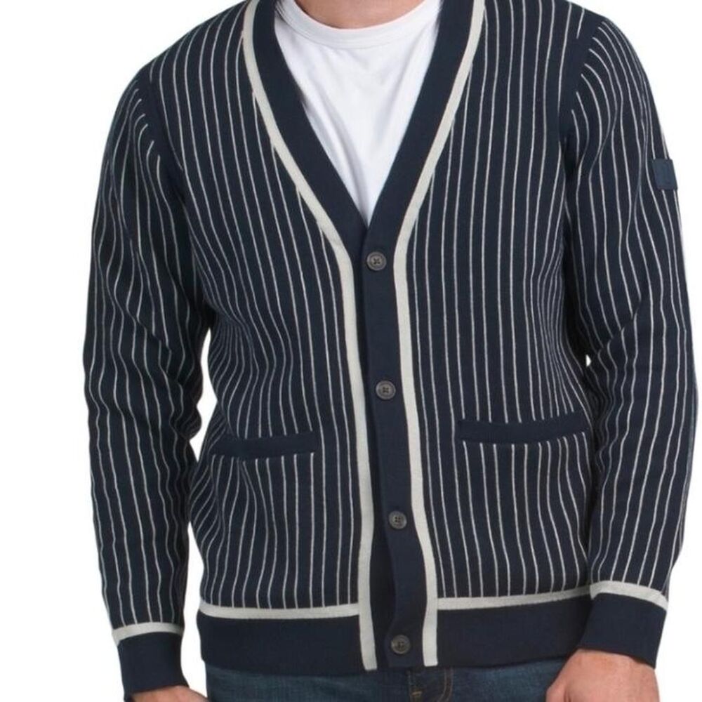 Rhone Men's Navy and Blue Cardigan - Picture 4 of 6